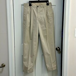 Brooks Brothers khaki pants with lined pockets and cuffed. 34x30